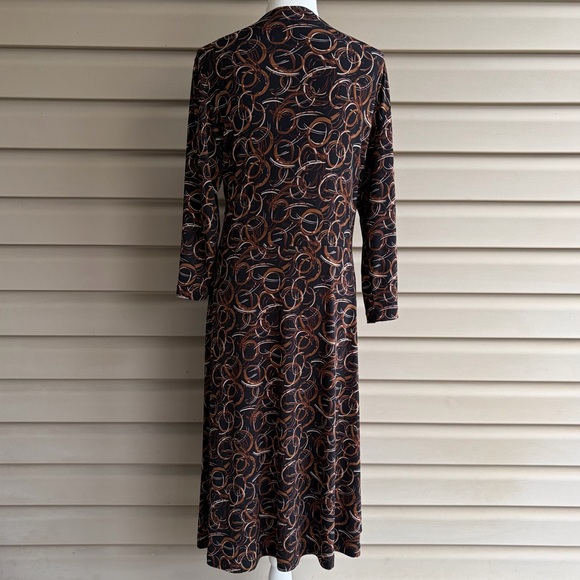 •Chico’s• Faux Wrap Geometric Pattern Knit Dress - Size Large - Picture 5 of 7